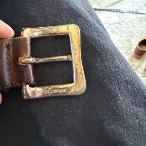 Brown Leather Belt with solid brass Buckle